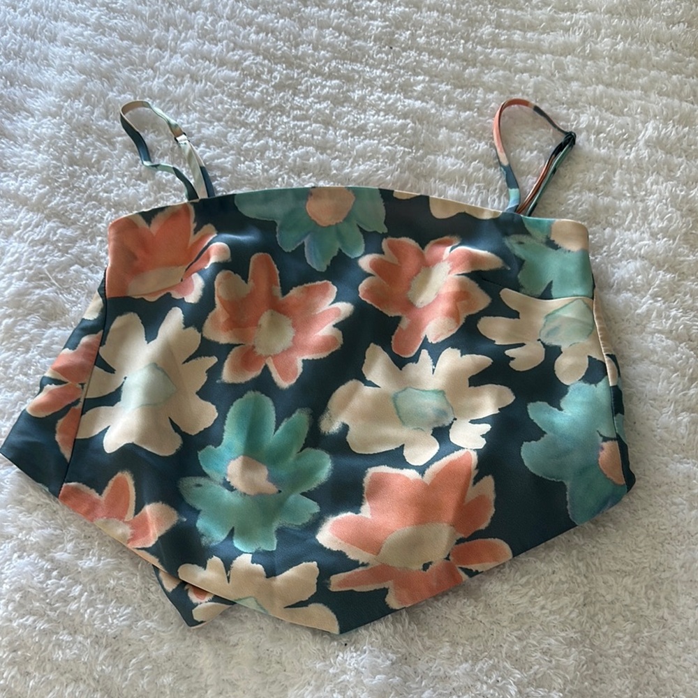 Sunday Best Floral Camisole in Blue and Peach